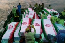 پیکر ۶۰ شهید دفاع مقدس از اروندرود وارد آبادان شد