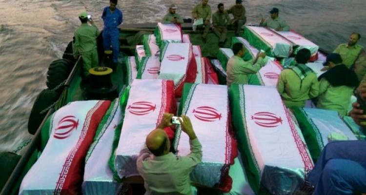 پیکر ۶۰ شهید دفاع مقدس از اروندرود وارد آبادان شد