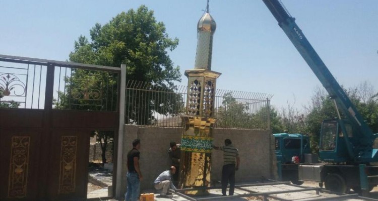 مراحل ساخت گنبد و گلدسته توسط کارگاه عاشقان ولایت شهرستان صحنه