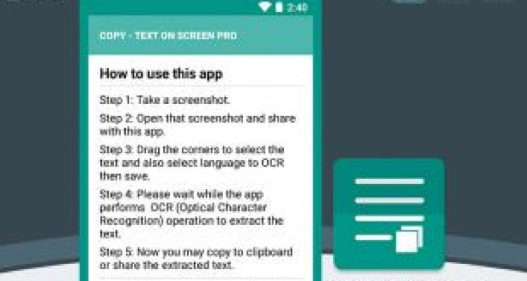 کپی متن پیام ها و خطاهای گوشی با برنامه Copy Text On Screen