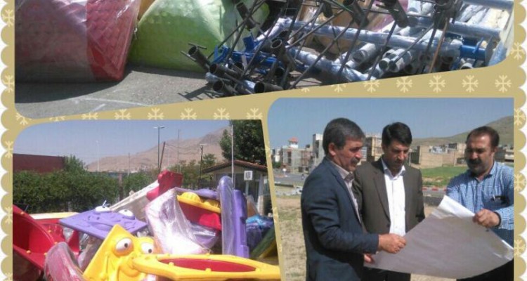 بزرگترین مجموعه بازی کودکان درپارک شهردار صحنه نصب می شود