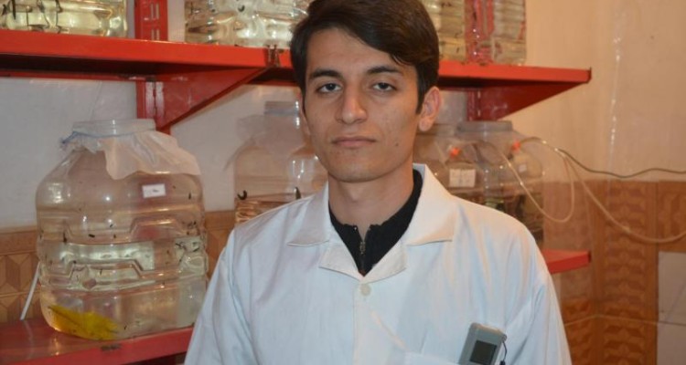 تولید 8 هزار لارو زالو بهداشتی در یک ساعت توسط جوان صحنه ای
