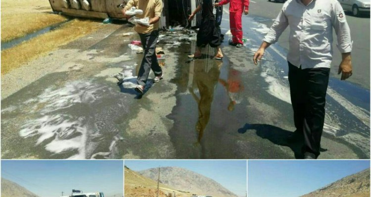 عملیات ایمن سازی تانکر بنزین در صحنه  پس از 5 ساعت به اتمام رسید