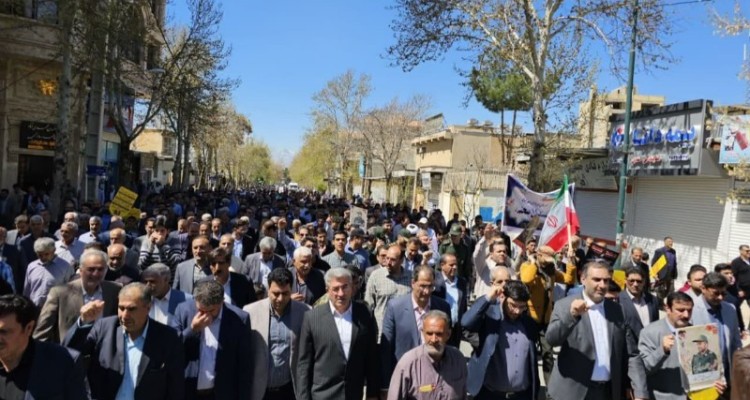 راهپیمایی روز جهانی قدس در شهر صحنه برگزار شد