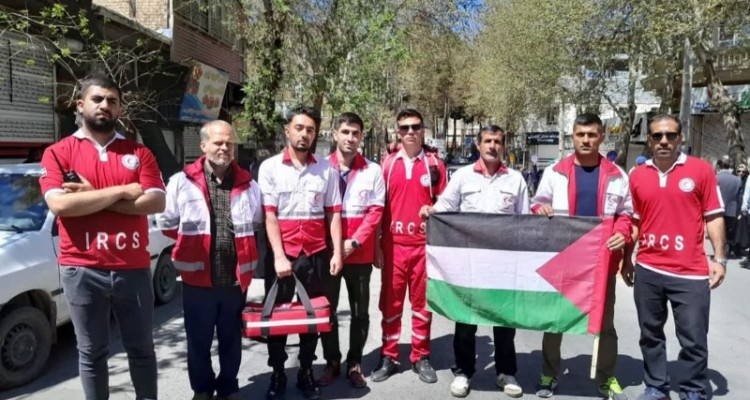 راهپیمایی امدادگران هلال احمر صحنه در روز قدس
