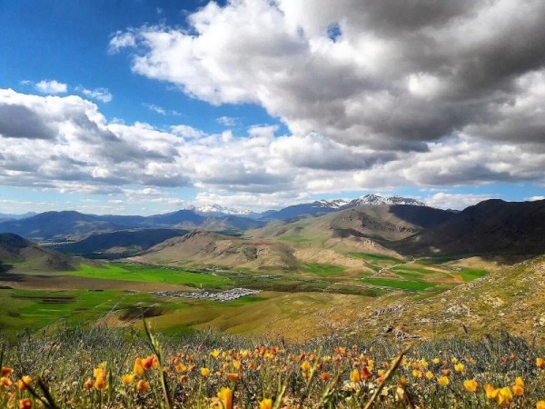 زیبای‌های طبیعت بهاری روستای بید سرخ شهرستان صحنه