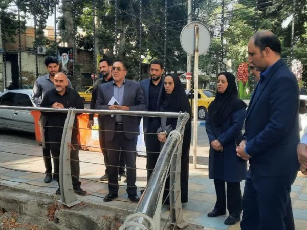 بازدید میدانی فرماندار صحنه از طرح اصلاح شبکه فاضلاب شهری و ساماندهی رودخانه دربند   