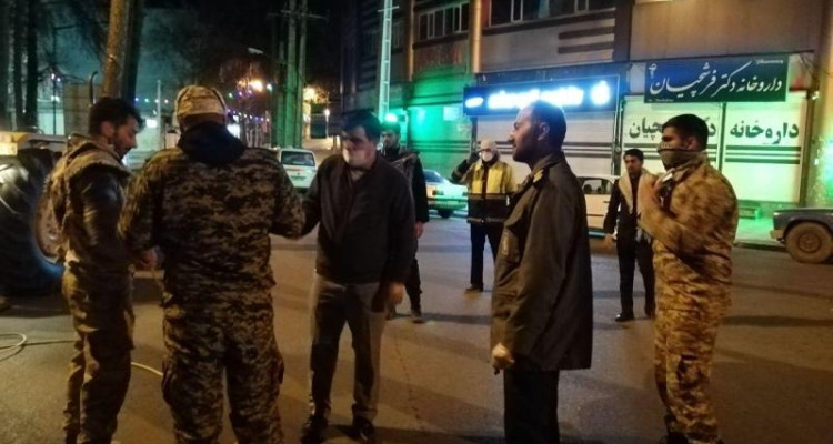 مناطق پر تردد شهر صحنه توسط سپاه شهرستان صحنه ضد عفونی شد