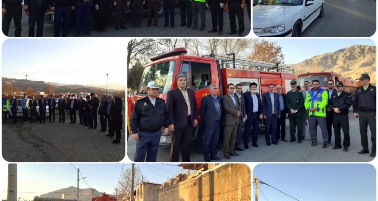 مانور مشترک گندزدایی علیه ویروس کرونا در شهرستان صحنه برگزار شد