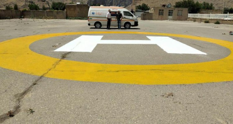 بخش دینور صحنه مجهز به پد بالگرد اورژانس هوایی شد