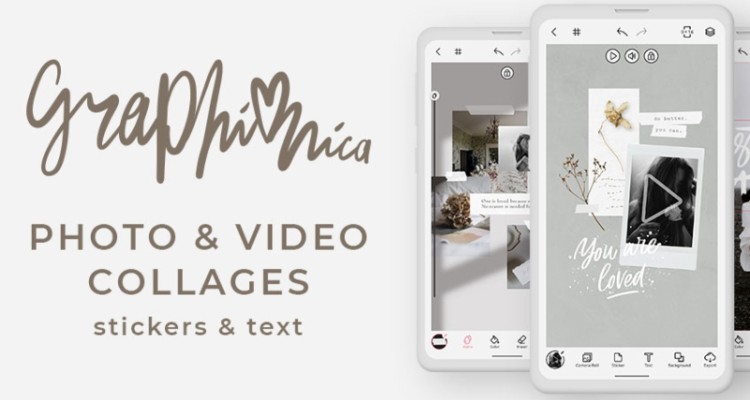 برنامه ایجاد عکس نوشته‌های زیبا برای اینستاگرام با دانلود Graphionica Photo & Video Collages 1.5.5