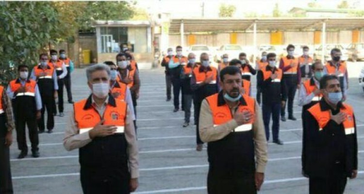 مراسم صبحگاه راهبران در راهدارخانه مرکزی شهرستان صحنه برگزار شد