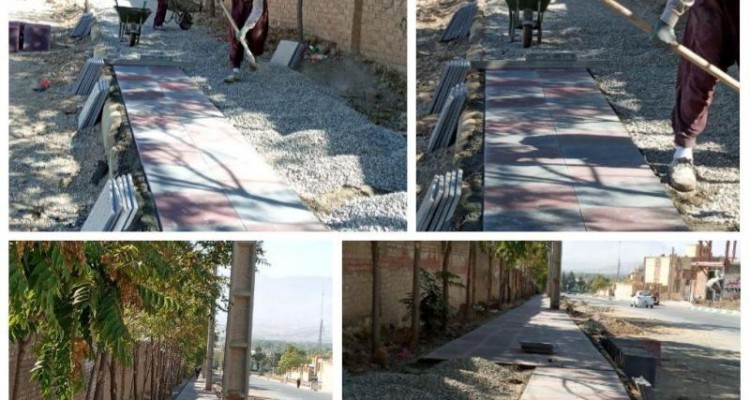 اجرای موزاییک فرش پیاده رو تندرستی شهر صحنه پس از نیم قرن