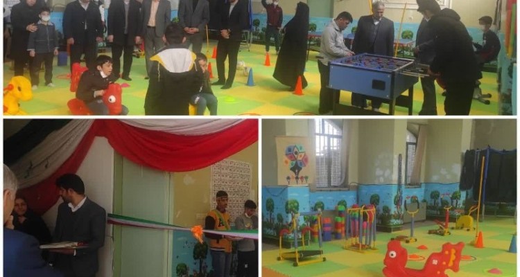 افتتاح سالن چند منظوره و اتاق ورزش مدرسه ایثار در صحنه