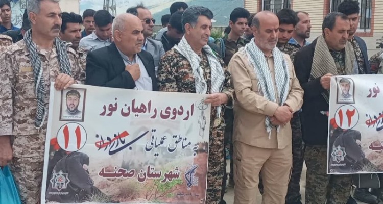 کاروان اعزامی بخش دینور به مناطق عملیاتی سرپل ذهاب و یادمان بازی دراز