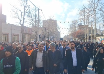 تشییع پیکر مطهر شهید مدافع امنیت در شهرستان صحنه