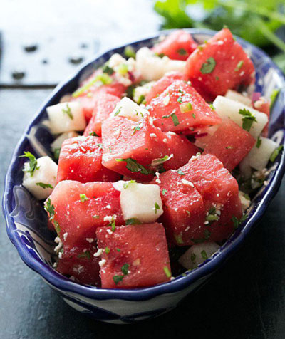  طرز تهیه سالاد هندوانه با پنیر کاتیج 