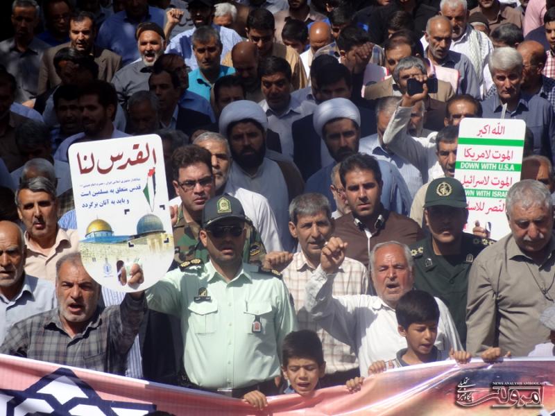 راهپیمایی روز قدس در شهرستان صحنه برگزار شد