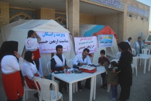 	برپایی ایستگاه سلامت توسط جمعیت هلال احمر شهرستان سرپلذهاب 