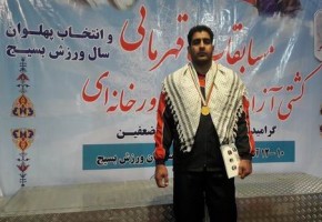 سید یونس جعفری قهرمان مسابقات کشتی بسیج کشور شد