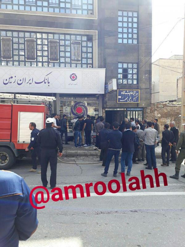 آزمایشگاه تشخیص طبی "مهر" شهر صحنه دچار حریق شد + تصویر