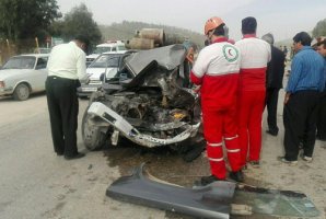  تصادف در محور سرپلذهاب به قصرشیرین 2 مصدوم برجای گذاشت + تصاویر 