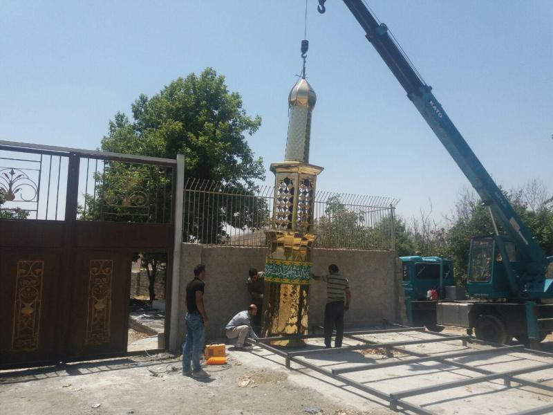 مراحل ساخت گنبد و گلدسته توسط کارگاه عاشقان ولایت شهرستان صحنه