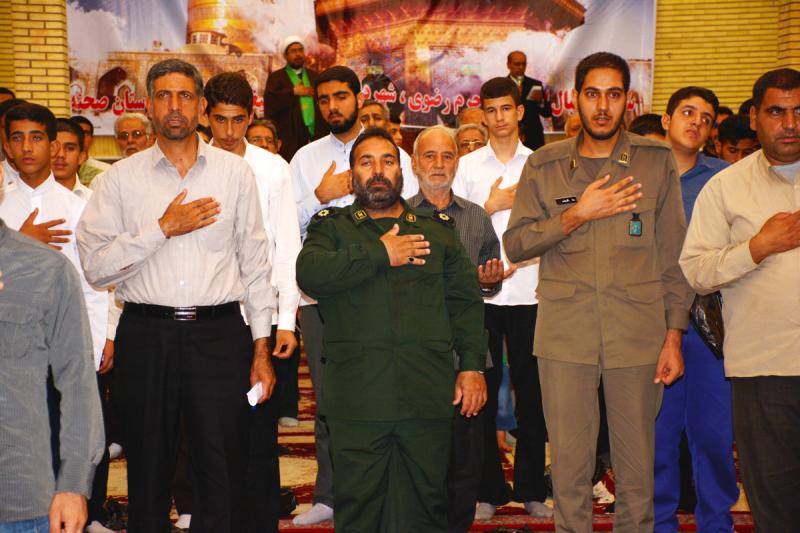 مراسم استقبال از خادمان حضرت رضوی در شهرستان صحنه انجام شد