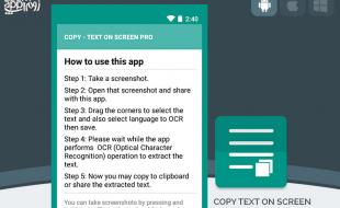 کپی متن پیام ها و خطاهای گوشی با برنامه Copy Text On Screen