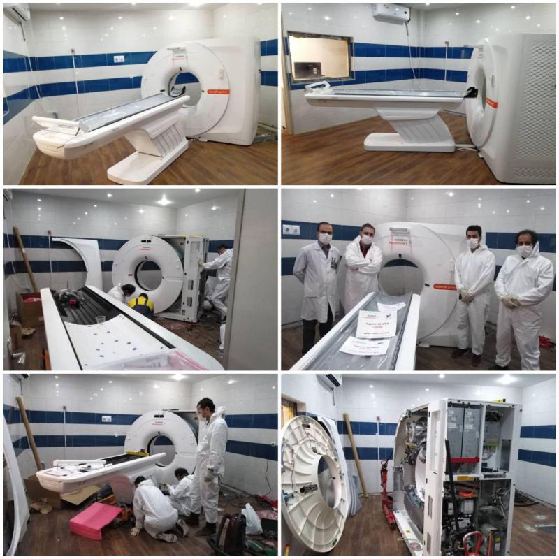 نصب فیزیکی دستگاه سی تی اسکن بیمارستان دکتر معاون صحنه