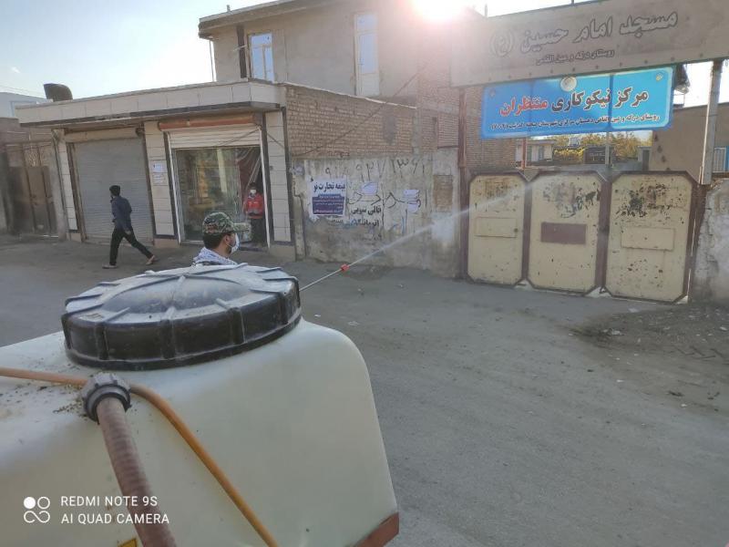 ضد عفونی روستاهای شهرستان صحنه توسط سپاه صحنه انجام شد
