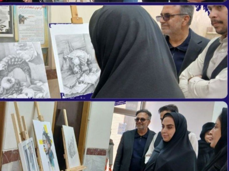 افتتاح نمایشگاه آثار تجسمی جمعی از هنرمندان شهرستان صحنه